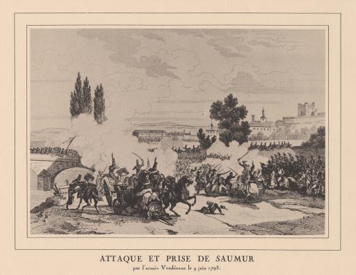 Cholet Edit. Concept Publicité Attaque et prise de Saumur par l'armée vendéenne le 9 juin 1793.